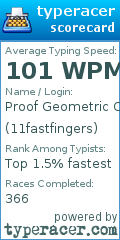 Scorecard for user 11fastfingers