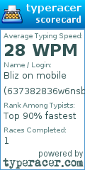 Scorecard for user 637382836w6nsb