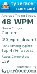 Scorecard for user 80_wpm_dream