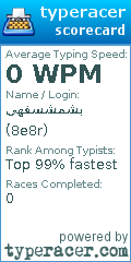 Scorecard for user 8e8r