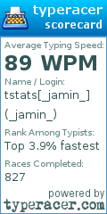 Scorecard for user _jamin_