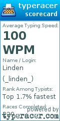 Scorecard for user _linden_