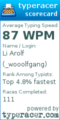 Scorecard for user _wooolfgang