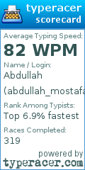 Scorecard for user abdullah_mostafa