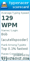 Scorecard for user acutelilspooder