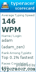 Scorecard for user adam_zen