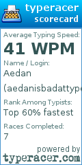 Scorecard for user aedanisbadattyperacer