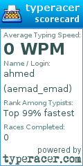 Scorecard for user aemad_emad