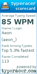Scorecard for user aeon_