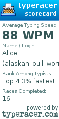 Scorecard for user alaskan_bull_worm