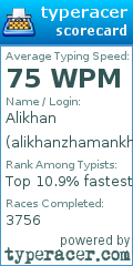 Scorecard for user alikhanzhamankhan_aliko