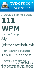 Scorecard for user alyhegazyisdumb