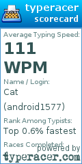 Scorecard for user android1577