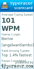 Scorecard for user angelwantlambo