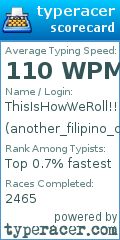 Scorecard for user another_filipino_cheater