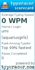 Scorecard for user aquariusgirls