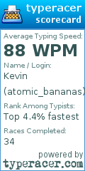 Scorecard for user atomic_bananas