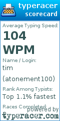 Scorecard for user atonement100