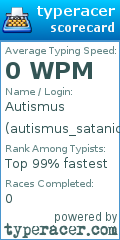 Scorecard for user autismus_satanics