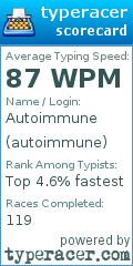 Scorecard for user autoimmune