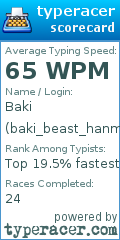 Scorecard for user baki_beast_hanma