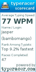 Scorecard for user bambomango
