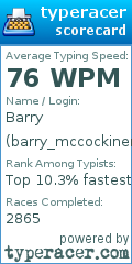 Scorecard for user barry_mccockinerr