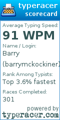 Scorecard for user barrymckockiner