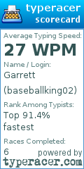 Scorecard for user baseballking02