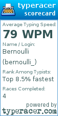 Scorecard for user bernoulli_
