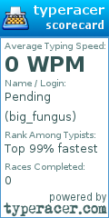 Scorecard for user big_fungus
