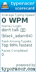 Scorecard for user black_adam94