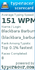 Scorecard for user blackbara_barburn