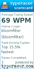 Scorecard for user bloomfilter