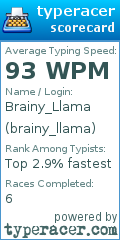 Scorecard for user brainy_llama