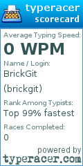 Scorecard for user brickgit