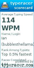 Scorecard for user bubblesthellama