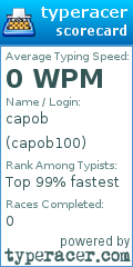 Scorecard for user capob100