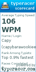 Scorecard for user capybarawookiee
