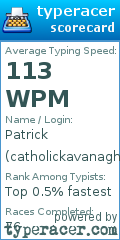 Scorecard for user catholickavanagh