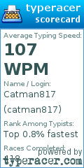 Scorecard for user catman817
