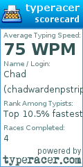 Scorecard for user chadwardenpstriple