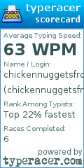 Scorecard for user chickennuggetsfrommcdonalds