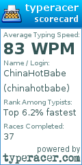 Scorecard for user chinahotbabe