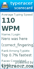 Scorecard for user correct_fingering