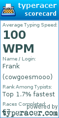 Scorecard for user cowgoesmooo