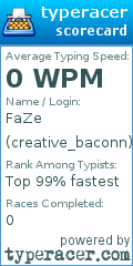 Scorecard for user creative_baconn