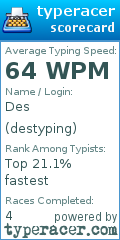 Scorecard for user destyping