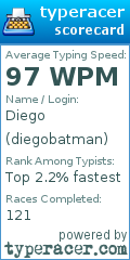 Scorecard for user diegobatman