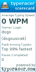 Scorecard for user dogousicek